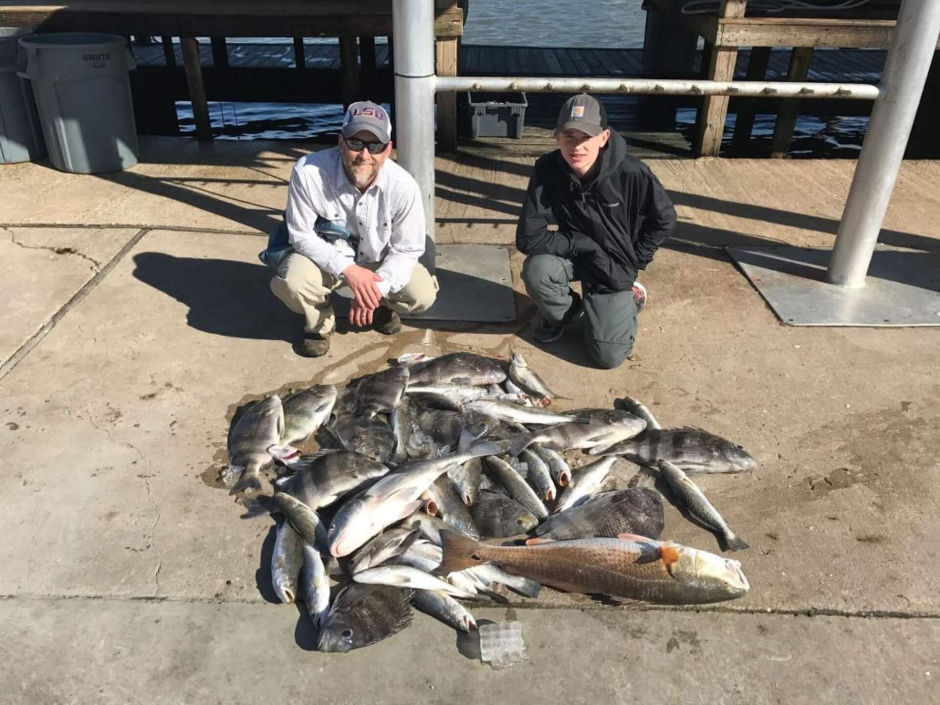 Redfish, Flounder, and Speckled Trout caught on backwater fishing charter in Venice, LA