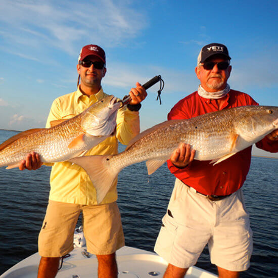 Redfish on backwater fishing charter in Venice, LA